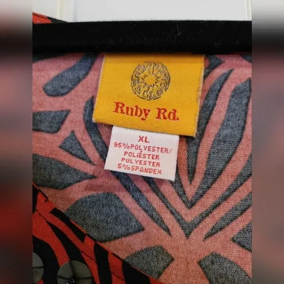 Ruby Rd. XL, Red & Black Zebra Chevron Print - Picture 4 of 8